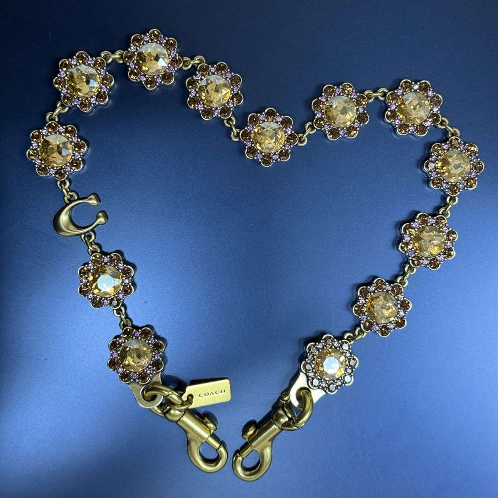 Coach NWOT Short Jewelry Chain strap in brass / yellow